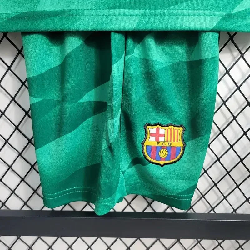 2023/2024 Barcelona Goalkeeper Kit Kids Size